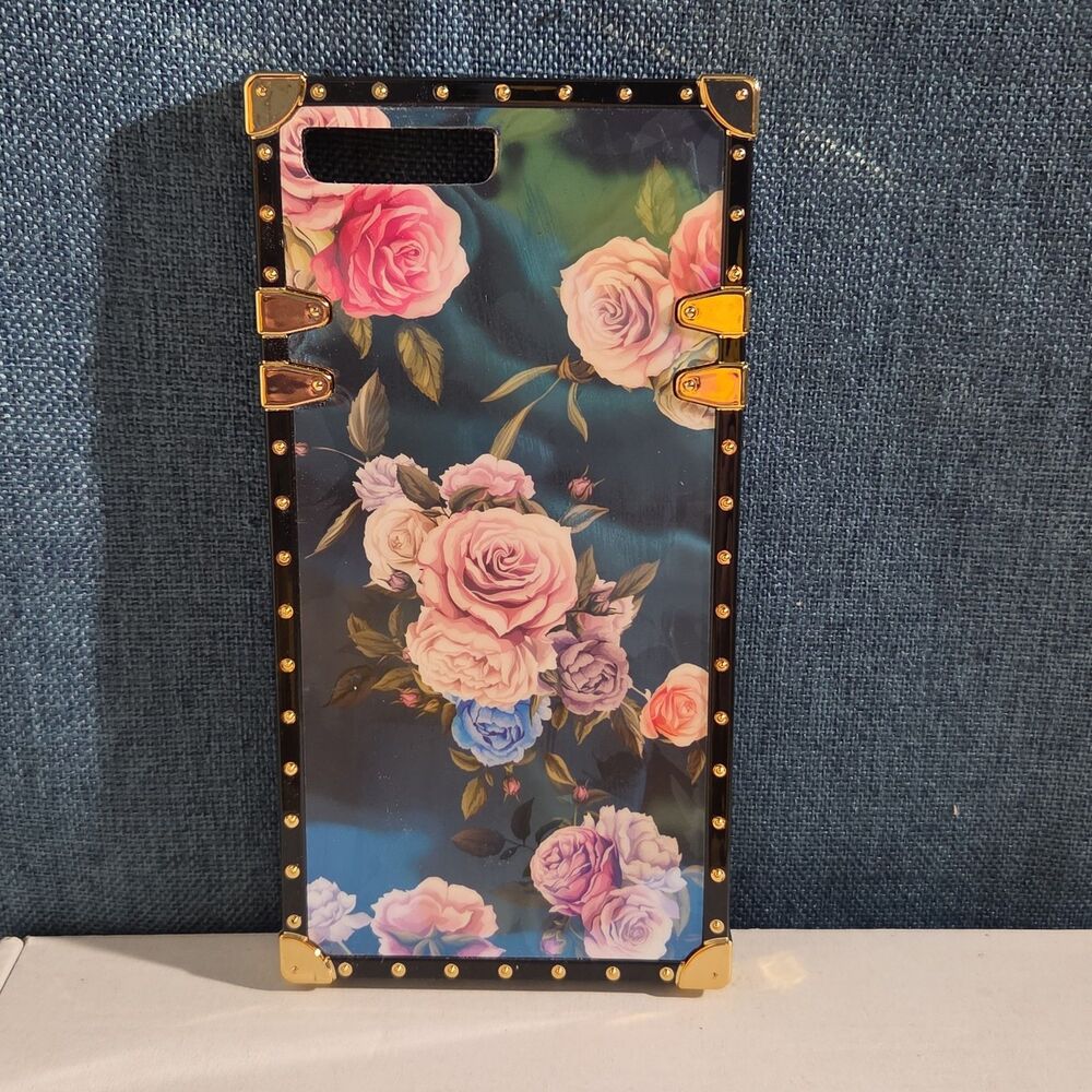 Luxury Trunk Rose Phone Case Gold Rivet Retro Cover - Picture 14 of 16